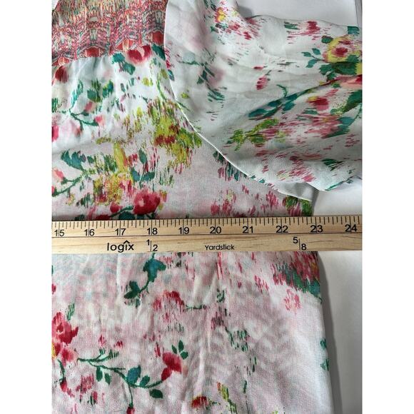 Fig & Flower Womens Sheer Floral Paisley Flowy Boho Hippie Blouse Size XL - Picture 11 of 12